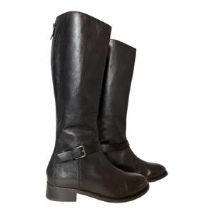 Cole Haan Briarcliff  Women's Black Leather Knee-High Boots Equestrian 8
